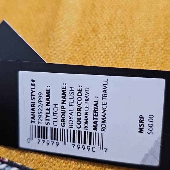 TAHARI RFID WALLET, Black, Floral Paris Patterned, Vegan Leather NWT - Picture 2 of 9